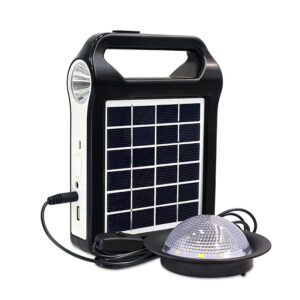 Station d’énergie portable solaire + panneau solaire – Générateur alimenté par soleil avec lampe LED, banque d’alimentation, éclairage de secours pour camping, pêche ou maison